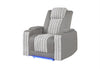 U8000 GREY POWER RECLINER W/ POWER HEADREST & LED LIGHT