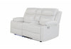 U6026 BLANCHE WHITE CONSOLE RECLINING LOVESEAT WITH LED AND SPEAKER