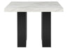 D04 WHITE BAR TABLE AND 6 D04 BLACK BAR STOOL