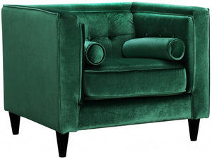 Meridian Taylor Velvet Chair in Green 642Green-C image