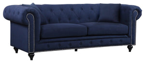 Meridian Chesterfield Linen Sofa in Navy 662Navy-S image