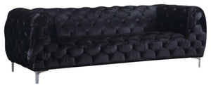 Meridian Mercer Velvet Sofa in Black 646BL-S image