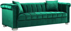 Meridian Kayla Velvet Sofa in Green 615Green-S image