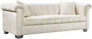 Meridian Kayla Velvet Sofa in Cream 615Cream-S image