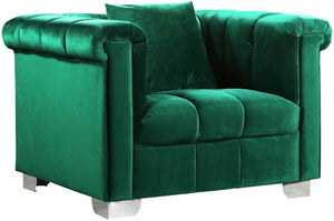 Meridian Kayla Velvet Chair in Green 615Green-C image