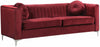 Meridian Isabelle Velvet Sofa in Burgundy 612Burg-S image