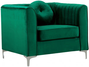 Meridian Isabelle Velvet Chair in Green 612Green-C image