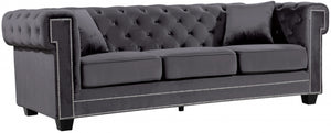 Meridian Bowery Velvet Sofa in Grey 614Grey-S image