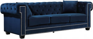 Meridian Bowery Velvet Sofa in Navy 614Navy-S image