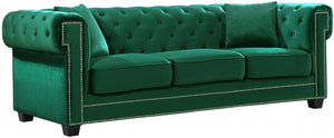 Meridian Bowery Velvet Sofa in Green 614Green-S image