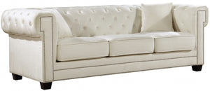 Meridian Bowery Velvet Sofa in Cream 614Cream-S image