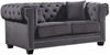 Meridian Bowery Velvet Loveseat in Grey 614Grey-L image