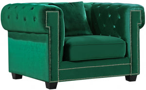 Meridian Bowery  Velvet Chair in Green 614Green-C image