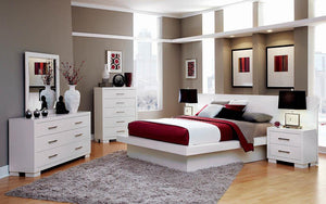 Jessica Contemporary White Queen Bed image