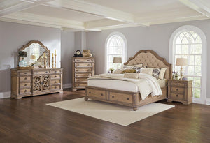 Ilana Traditional Antique Linen and Cream California King Storage Bed Four-Piece Set image