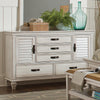 Franco Antique White Five-Drawer Chest With Louvered Panel Doors image
