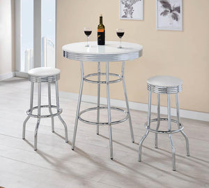 White Contemporary Round Bar Table image