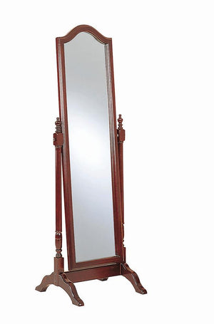Traditional Red Brown Floor Mirror image