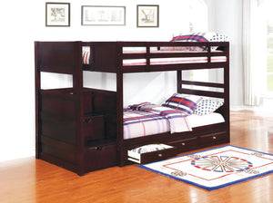 Elliott Transitional Cappuccino Twin-over-Twin Bunk Bed image