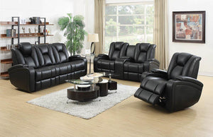Zimmerman Black Faux Leather Power Motion Three-Piece Living Room Set image