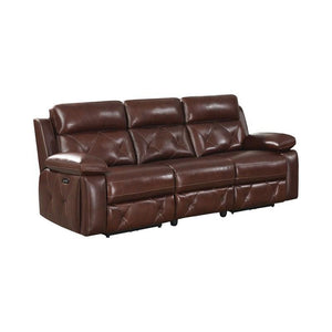 Chester Chocolate Leather Power Reclining Sofa With Power Headrest image