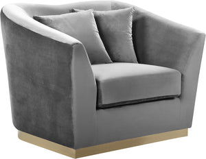 Meridian Furniture Arabella Velvet Chair in Grey 617Grey-C image