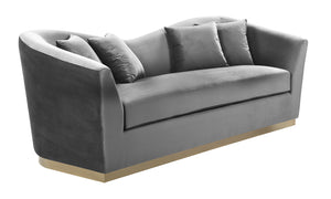 Meridian Furniture Arabella Velvet Sofa in Grey 617Grey-S image