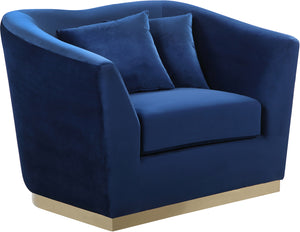 Meridian Furniture Arabella Velvet Chair in Navy 617Navy-C image