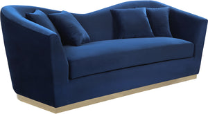 Meridian Furniture Arabella Velvet Sofa in Navy 617Navy-S image