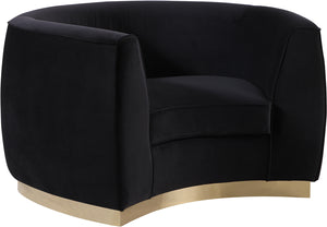 Meridian Furniture Julian Velvet Chair in Black 620Black-C image