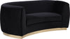 Meridian Furniture Julian Velvet Loveseat in Black 620Black-L image