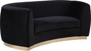 Meridian Furniture Julian Velvet Loveseat in Black 620Black-L image