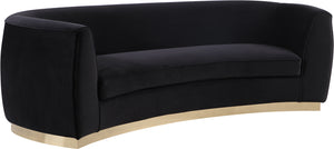Meridian Furniture Julian Velvet Sofa in Black 620Black-S image