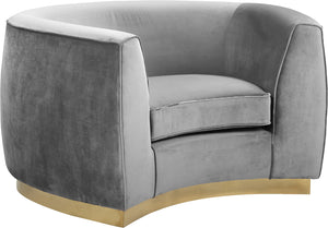 Meridian Furniture Julian Velvet Chair in Grey 620Grey-C image