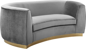 Meridian Furniture Julian Velvet Loveseat in Grey 620Grey-L image
