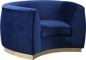 Meridian Furniture Julian Velvet Chair in Navy 620Navy-C image