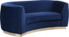 Meridian Furniture Julian Velvet Loveseat in Navy 620Navy-L image