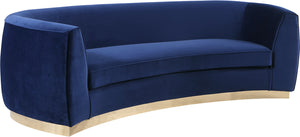 Meridian Furniture Julian Velvet Sofa in Navy 620Navy-S image