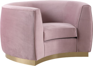 Meridian Furniture Julian Velvet Chair in Pink 620Pink-C image