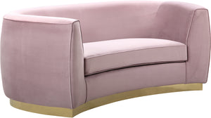 Meridian Furniture Julian Velvet Loveseat in Pink 620Pink-L image