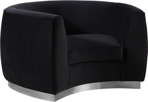 Meridian Furniture Julian Velvet Chair in Black 621Black-C image