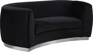 Meridian Furniture Julian Velvet Loveseat in Black 621Black-L image