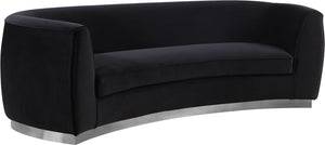 Meridian Furniture Julian Velvet Sofa in Black 621Black-S image