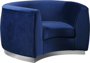 Meridian Furniture Julian Velvet Chair in Navy 621Navy-C image