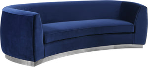 Meridian Furniture Julian Velvet Sofa in Navy 621Navy-S image