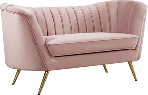 Meridian Furniture Margo Velvet Loveseat in Pink 622Pink-L image