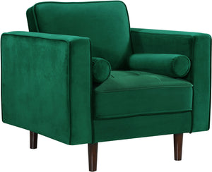 Meridian Emily Velvet Chair in Green 625Green-C image