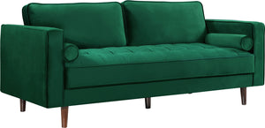 Meridian Emily Velvet Sofa in Green 625Green-S image