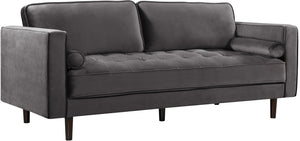 Meridian Emily Velvet Sofa in Grey 625Grey-S image