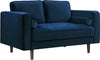 Meridian Emily Velvet Loveseat in Navy 625Navy-L image